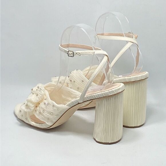 Loeffler Randall Camellia Pearl Rhinestone Bow Heel Sandals size 9.5 - Picture 7 of 12